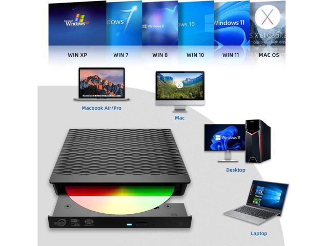 KEHIPI External CD DVD Drive, USB 3.0 Type C External CD/DVD Burner, Portable CD ROM Optical Drive Player Reader Disk Disc with Laptop Desktop PC...