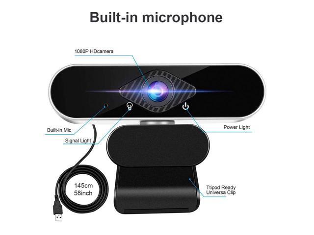 KEHIPI Full HD 1080p Webcam, Webcam with Microphone Streaming Computer Web Cam for PC Laptop Desktop 360 Degree Rotation Computer Camera Highly...