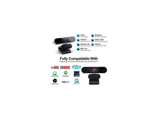KEHIPI Full HD 1080p Webcam, Webcam with Microphone Streaming Computer Web Cam for PC Laptop Desktop 360 Degree Rotation Computer Camera Highly...