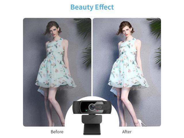 KEHIPI Tw6 Webcam with Microphone, 1080P Full HD Computer Camera for PC with Cover, Expandable Tripod, USB Web Camera with Cover for Video Calls,...