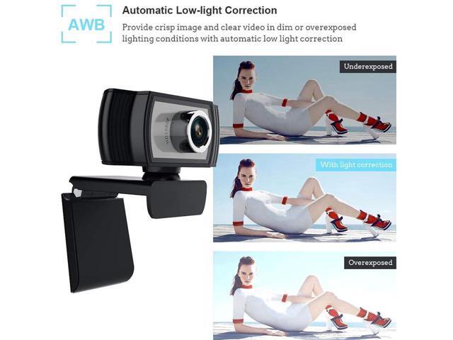KEHIPI 1080P Webcam with Microphone, TROPRO HD PC Desktop Computer MF Web Cam with 180° Ajustable Clip, 360°Rotatable USB Smart TV Web Camera for...