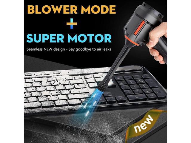 KEHIPI Compressed Air Duster & Mini Vacuum Keyboard Cleaner 3-in-1, New Generation Canned Air Spray, Portable Electric Air Can, Cordless Blower...