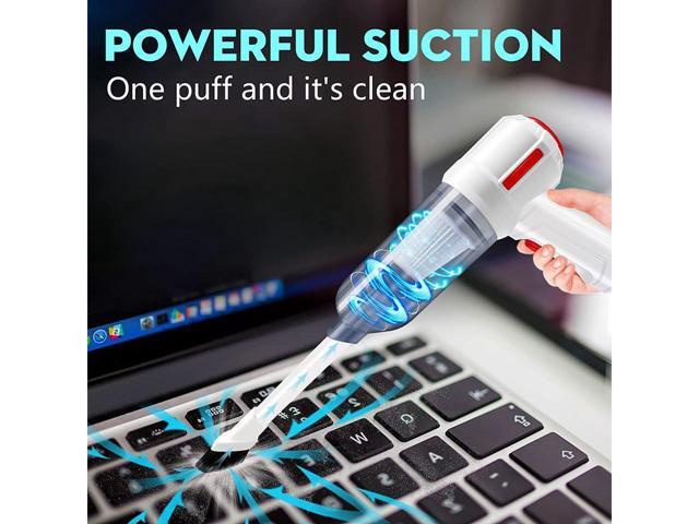 KEHIPI Compressed Air Duster & Mini Vacuum Keyboard Cleaner 3-in-1, New Generation Canned Air Spray, Portable Electric Air Can, Cordless Blower...