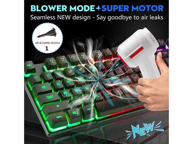 KEHIPI Compressed Air Duster & Mini Vacuum Keyboard Cleaner 3-in-1, New Generation Canned Air Spray, Portable Electric Air Can, Cordless Blower...