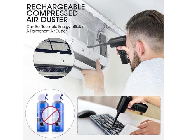 KEHIPI Compressed Air Duster,110000 RPM Keyboard Cleaner for Office,3 Adjustable Speed Electric Air Duster, Good Replacement for Compressed Air...