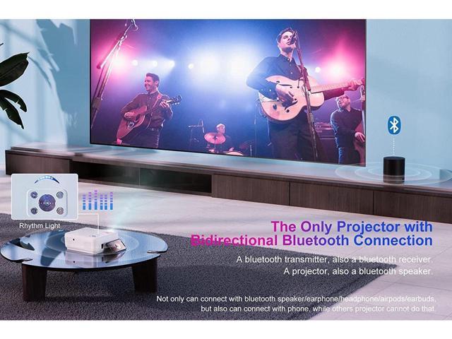KEHIPI Electric-Focus Projector 5G WiFi and 5.1 Bluetooth 4K-Support:500 ANSI Native 1080P 19000L 450'' Outdoor Portable Projector, ±50°4P/4D...