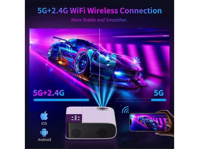 KEHIPI Native 1080P Projector with WiFi and Bluetooth, 550 ANSI Portable Home Theater Projector 4k Supported 200' Display Video Projector, 4D/4P...
