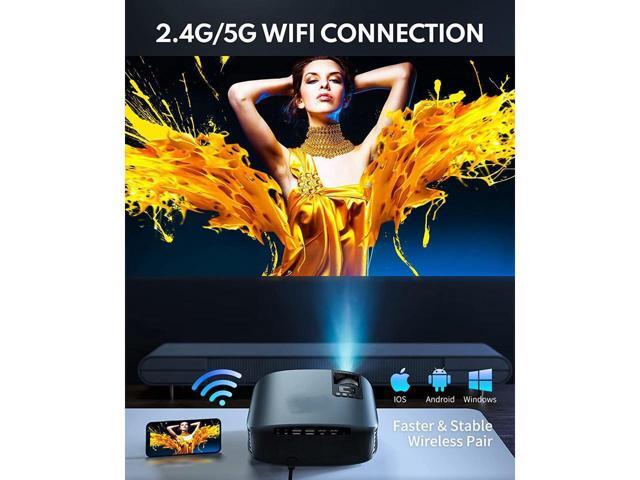 KEHIPI Projector 4K with WiFi and Bluetooth Supported, FHD 1080P Mini Projector for Outdoor Moives, 5G Video Projector for Home Theater Dolby Audio...
