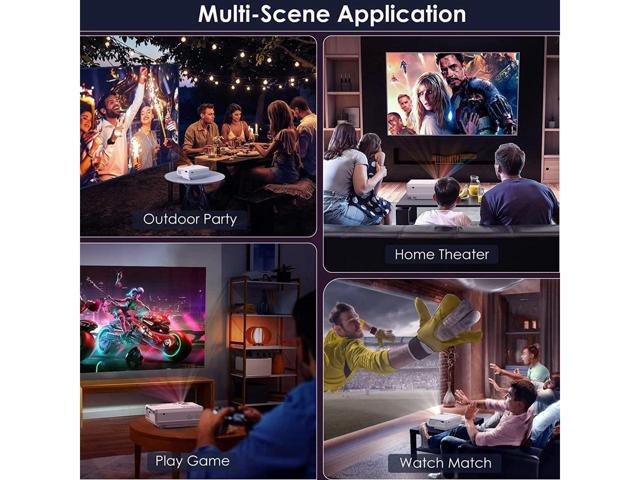 KEHIPI Projector with WiFi and Bluetooth, 5G WiFi Native 1080P 9500L Outdoor Projector 4K Support, Mini Portable Movie Projector with Screen, for...