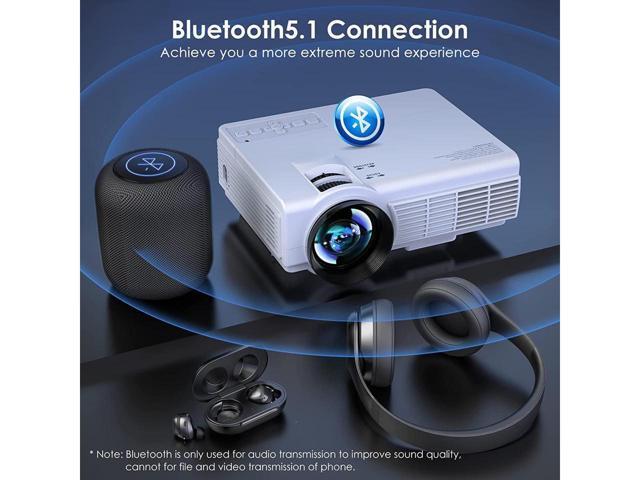 KEHIPI Projector with WiFi and Bluetooth, 5G WiFi Native 1080P 9500L Outdoor Projector 4K Support, Mini Portable Movie Projector with Screen, for...