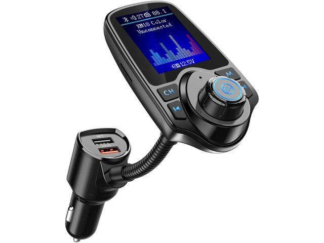 KEHIPI Wireless In-Car Bluetooth FM Transmitter Radio Adapter Car Kit W 1.8 Inch Display Supports TF/SD Card and USB Car Charger for All...