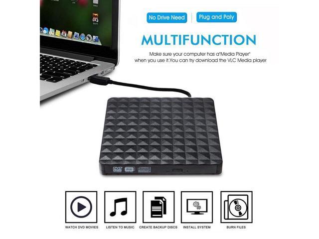 KEHIPI Diamond Pattern External DVD Drive USB 3.0, Portable Slim CD Burner RW ROM Drive Player Rewriter Writer High Speed Data Transfer for Mac...