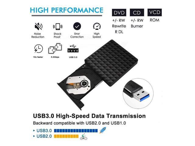 KEHIPI Diamond Pattern External DVD Drive USB 3.0, Portable Slim CD Burner RW ROM Drive Player Rewriter Writer High Speed Data Transfer for Mac...