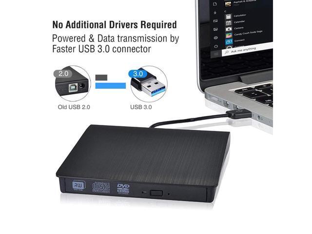 KEHIPI External CD DVD Drive, USB 3.0 Slim CD/DVD +/-RW Drive Rewriter Burner Writer, High Speed Data Transfer USB Optical Drives Player Player for...