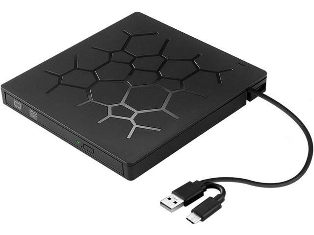 KEHIPI 7 -in-1 External DVD Drive with 4 USB Ports and 2 SD Card Slots, USB 3.0 External DVD CD ROM Drive, USB-C External DVD Player, Portable DVD...