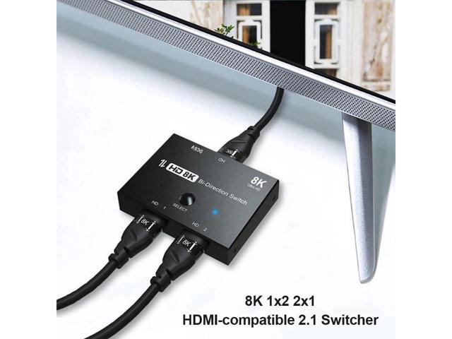 KEHIPI HD Switcher 8K, Bi-Direction HDMI 2.1 Switch Splitter KVM 2x1 1x2 Ultra HD 8K@60Hz 4K@120Hz High Speed 48Gbps Switch Adapter with Switch...