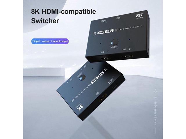 KEHIPI HD Switcher 8K, Bi-Direction HDMI 2.1 Switch Splitter KVM 2x1 1x2 Ultra HD 8K@60Hz 4K@120Hz High Speed 48Gbps Switch Adapter with Switch...