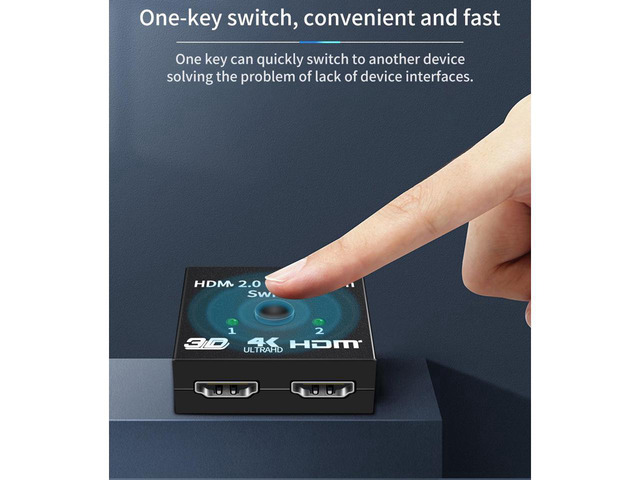 KEHIPI HDMI Switcher, AUBEAMTO 4K HDMI Splitter 2 Ports Bi-Direction Manual Switch 2 x 1/1 x 2 HDMI Passthrough,No External Power Required-Supports...