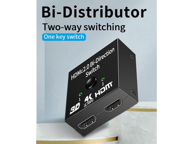 KEHIPI HDMI Switcher, AUBEAMTO 4K HDMI Splitter 2 Ports Bi-Direction Manual Switch 2 x 1/1 x 2 HDMI Passthrough,No External Power Required-Supports...