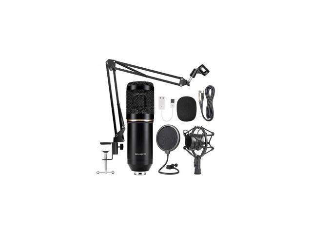 KEHIPI Condenser Microphone Bundle, BM-800 Mic Kit with Adjustable Mic Suspension Scissor Arm, Metal Shock Mount and Double-Layer Pop Filter for...
