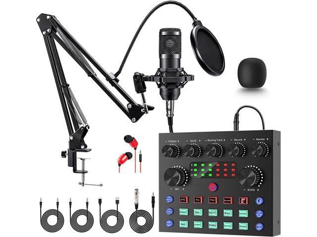 KEHIPI Podcast Equipment Bundle, BM-800 Mic Kit with Live Sound Card, Podcast Microphone Bundle with Studio Microphone, Recording Studio Equipment...