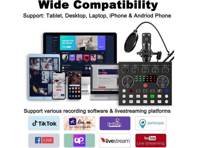 KEHIPI Podcast Equipment Bundle, BM-800 Mic Kit with Live Sound Card, Podcast Microphone Bundle with Studio Microphone, Recording Studio Equipment...
