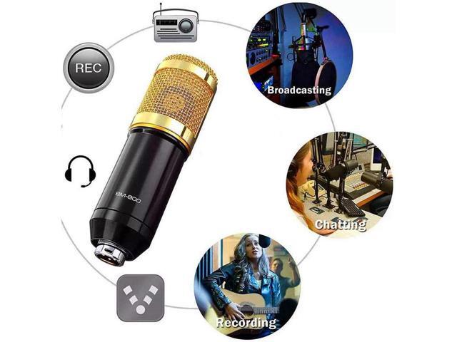 KEHIPI Podcast Equipment Bundle, BM-800 Podcast Microphone bundle with v8 Sound Card, Condenser Studio Microphonefor Laptop Computer Vlog Living...