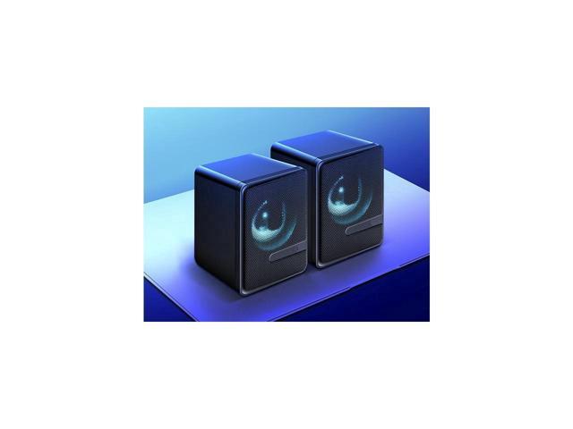 KEHIPI Computer Speakers S3 USB Light Double Gaming RGB Speakers PC Wired 2.0 USB Powered Volume Control Stereo Mini Speaker 3.5mm Aux Input for...