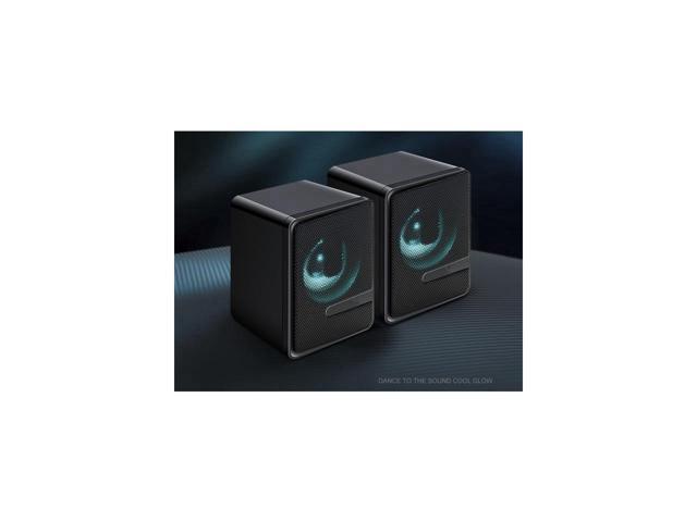 KEHIPI Computer Speakers S3 USB Light Double Gaming RGB Speakers PC Wired 2.0 USB Powered Volume Control Stereo Mini Speaker 3.5mm Aux Input for...
