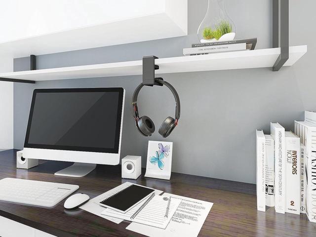 KEHIPI PC Gaming Headset Headphone Hook Holder Hanger Mount, Headphones Stand with Adjustable & Rotating Arm Clamp, Under Desk Design, Universal...