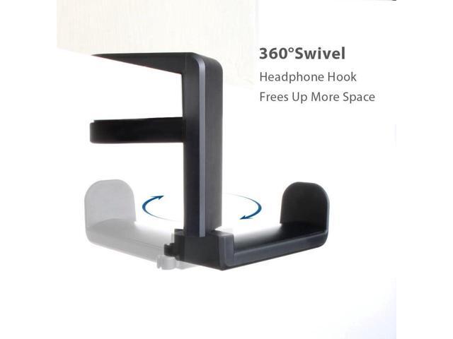 KEHIPI PC Gaming Headset Headphone Hook Holder Hanger Mount, Headphones Stand with Adjustable & Rotating Arm Clamp, Under Desk Design, Universal...