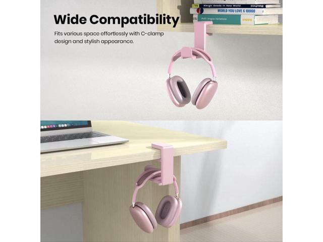 KEHIPI PC Gaming Headset Headphone Hook Holder Hanger Mount, Headphones Stand with Adjustable & Rotating Arm Clamp, Under Desk Design, Universal...