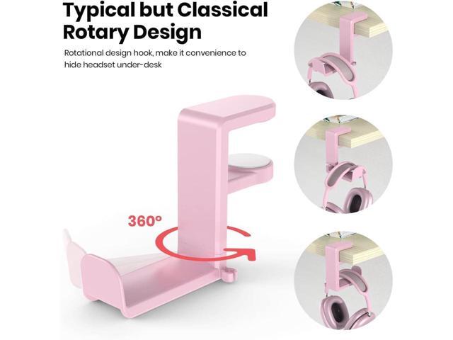 KEHIPI PC Gaming Headset Headphone Hook Holder Hanger Mount, Headphones Stand with Adjustable & Rotating Arm Clamp, Under Desk Design, Universal...