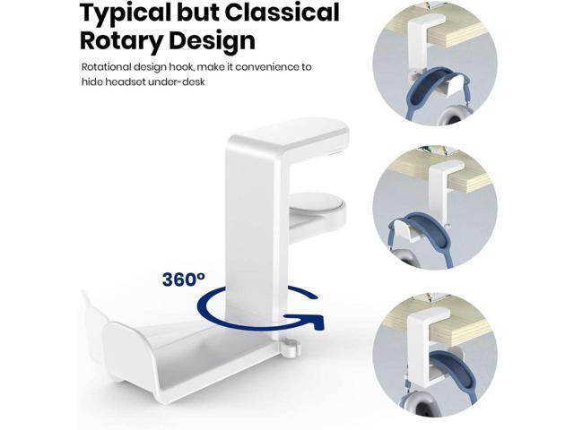 KEHIPI PC Gaming Headset Headphone Hook Holder Hanger Mount, Headphones Stand with Adjustable & Rotating Arm Clamp, Under Desk Design, Universal...