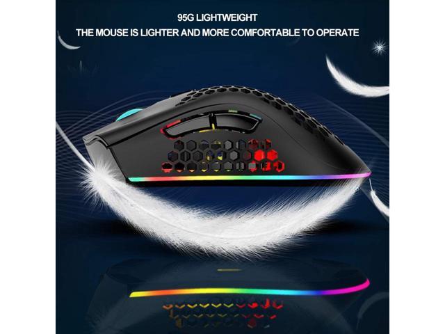 KEHIPI Wireless Gaming Mouse Rechargeable USB PC Gaming Mouse RGB Backlit Mouse Ergonomic Optical Mice W/Honeycomb Shell for PC Computer Laptop