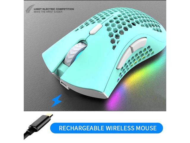 KEHIPI Wireless Gaming Mouse Rechargeable USB PC Gaming Mouse RGB Backlit Mouse Ergonomic Optical Mice W/Honeycomb Shell for PC Computer Laptop...