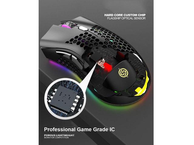 KEHIPI Wireless Gaming Mouse Rechargeable USB PC Gaming Mouse RGB Backlit Mouse Ergonomic Optical Mice W/Honeycomb Shell for PC Computer Laptop...
