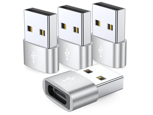 KEHIPI USB C Female to USB Male Adapter 4-Pack,Type C to USB A Charger Cable Converter,Compatible with iPhone 11 12 13 14 Plus Pro Max,iPad Air 4 5...