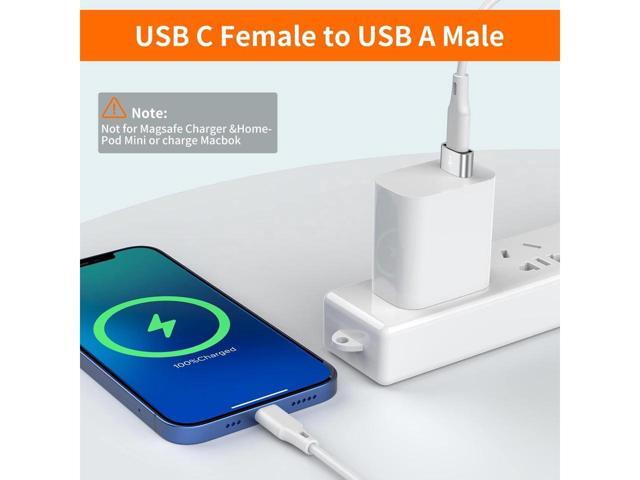 KEHIPI USB C Female to USB Male Adapter 4-Pack,Type C to USB A Charger Cable Converter,Compatible with iPhone 11 12 13 14 Plus Pro Max,iPad Air 4 5...