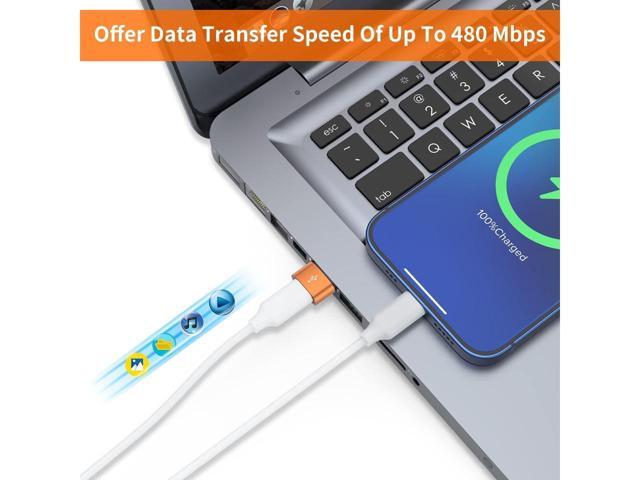 KEHIPI USB C Female to USB Male Adapter 4-Pack,Type C to USB A Charger Cable Converter,Compatible with iPhone 11 12 13 14 Plus Pro Max,iPad Air 4 5...