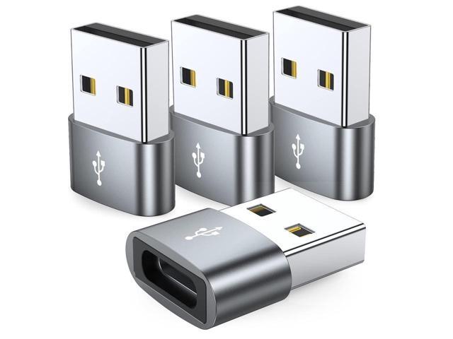 KEHIPI USB C Female to USB Male Adapter 4-Pack,Type C to USB A Charger Cable Converter,Compatible with iPhone 11 12 13 14 Plus Pro Max,iPad Air 4 5...