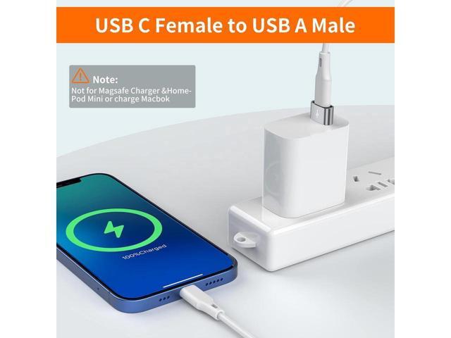 KEHIPI USB C Female to USB Male Adapter 4-Pack,Type C to USB A Charger Cable Converter,Compatible with iPhone 11 12 13 14 Plus Pro Max,iPad Air 4 5...