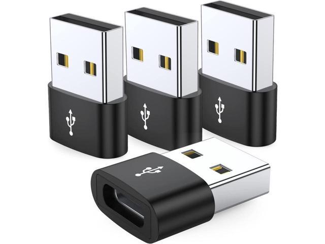 KEHIPI USB C Female to USB Male Adapter 4-Pack,Type C to USB A Charger Cable Converter,Compatible with iPhone 11 12 13 14 Plus Pro Max,iPad Air 4 5...