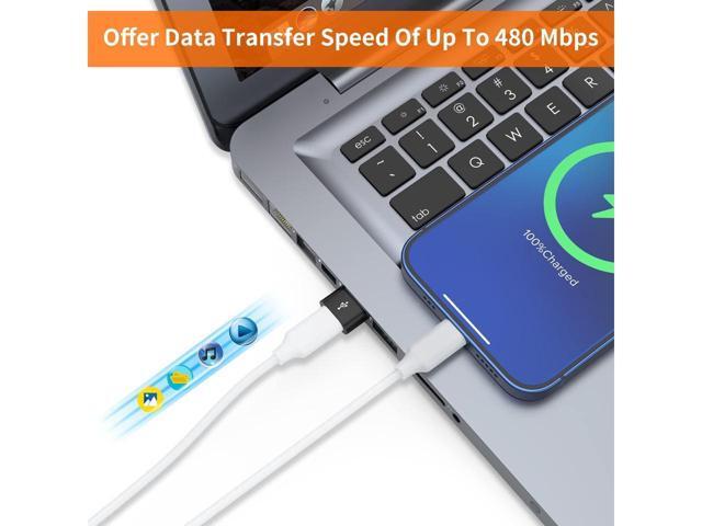 KEHIPI USB C Female to USB Male Adapter 4-Pack,Type C to USB A Charger Cable Converter,Compatible with iPhone 11 12 13 14 Plus Pro Max,iPad Air 4 5...
