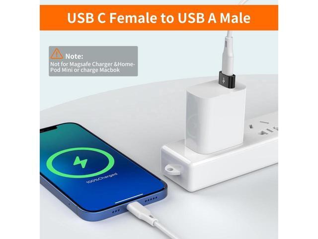 KEHIPI USB C Female to USB Male Adapter 4-Pack,Type C to USB A Charger Cable Converter,Compatible with iPhone 11 12 13 14 Plus Pro Max,iPad Air 4 5...