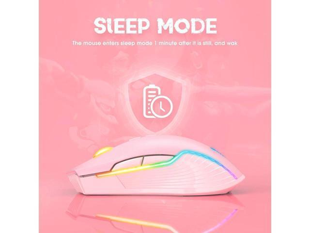 KEHIPI RGB Wireless Gaming Mouse, Rechargeable Computer Mice with 5 Adjustable DPI Up to 3600, Ergonomic Laptop PC Mouse with 7 Buttons (Not...
