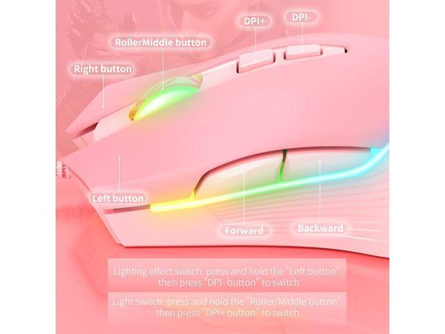 KEHIPI RGB Wireless Gaming Mouse, Rechargeable Computer Mice with 5 Adjustable DPI Up to 3600, Ergonomic Laptop PC Mouse with 7 Buttons (Not...
