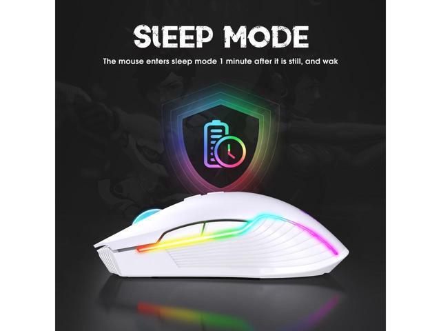 KEHIPI RGB Wireless Gaming Mouse, Rechargeable Computer Mice with 5 Adjustable DPI Up to 3600, Ergonomic Laptop PC Mouse with 7 Buttons (Not...