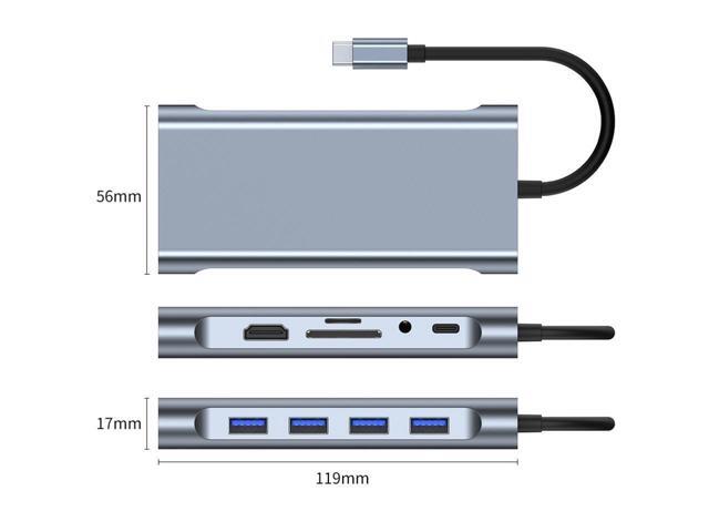 KEHIPI USB C Hub,Type C Hub,TOTU 11-in-1 Adapter with Ethernet, 4K USB C to HDMI,VGA, 2 USB3.0 2 USB2.0,Micro SD/TF Card Reader, Mic/Audio, USB-C...