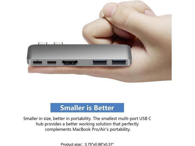 KEHIPI Mini USB C Hub Adapter Dongle for MacBook Air M1 2021-2018 and MacBook Pro M1 2021-2016, with 4K HDMI, 100W PD, 40Gbps TB3 5K@60Hz, USB-C...